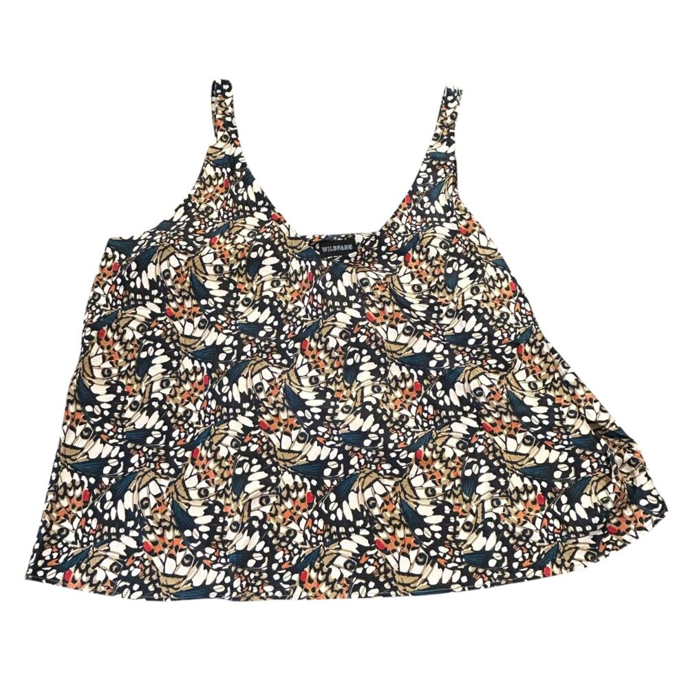 WILDFANG Butterfly Wing Print Cami Tank Top Women's Size 1X V-Neck Strappy